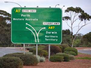 Crossroads sign at Port Augusta (SA)