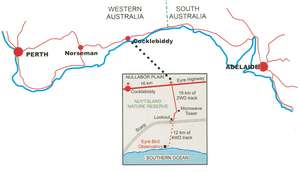 Location map of Eyre Bird Observatory