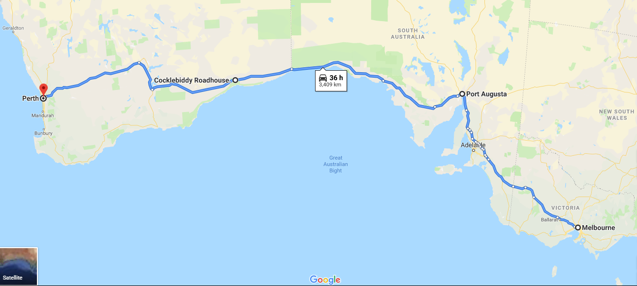 3 days drive itinerary from Melbourne to Perth