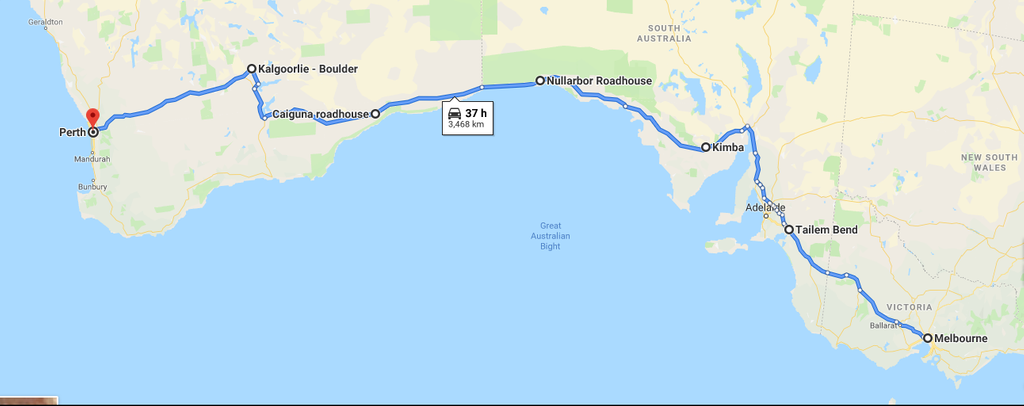 Melbourne To Perth Drive Itinerary