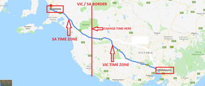 Time ZoneS between Melbourne (VIC) and Adelaide (SA)